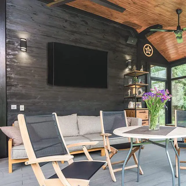 Alt view image 2 of 7 - Waterproof Outdoor TV Cover - 65-70 inch Thick Fabric Dustproof & Weatherproof with Remote Control Pocket Black