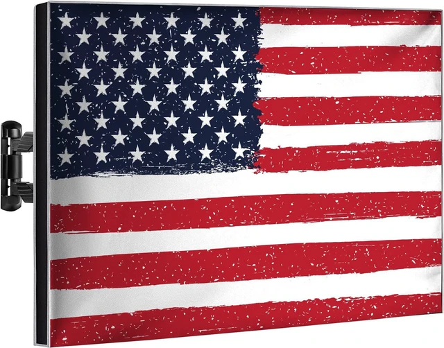 Main image of Garnetics Outdoor TV Cover 65 Inch Waterproof, TV Enclosures with Smart Shield Screen Protectors, Ideal for Outdoor Use, Moving, and Storage - US Flag