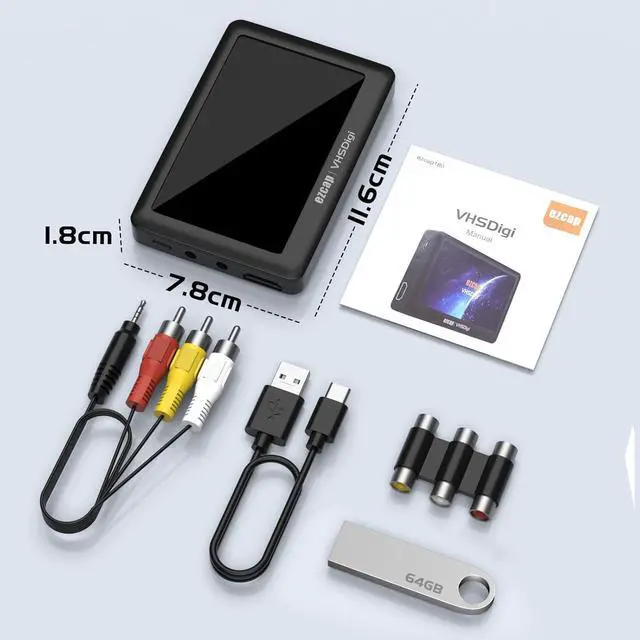 Alt view image 7 of 7 - VHS to Digital Converter Video to Digital Converter 3.0 (Third Generation) Capture Video from VCRs VHS Tapes Hi8 Camcorder DVD TV Box and Gaming Systems with 4.3 inch TFT Screen and 64GB U Disk