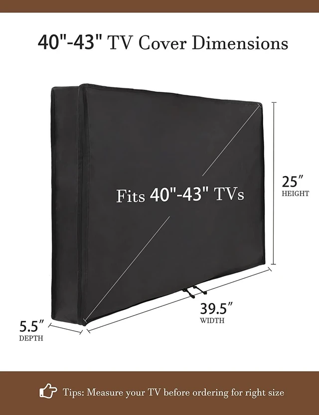 Alt view image 2 of 6 - iBirdie Outdoor TV Cover 40 to 43 inch Waterproof and Weatherproof, Black