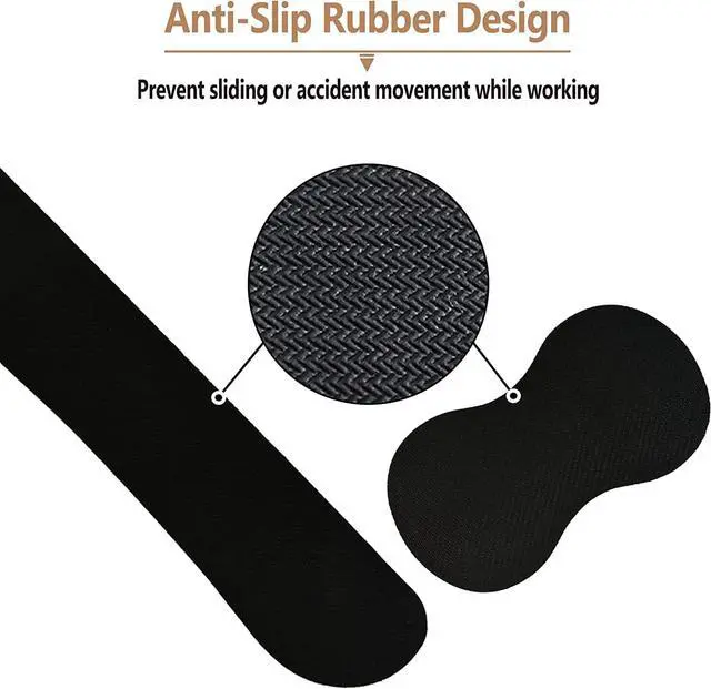Alt view image 6 of 7 - Ergonomic Wrist Rest + Mouse Pad + Keyboard Wrist Support + Coaster, Memory Foam Mousepad Non-Slip Rubber Base Durable Comfortable 4pcs for Easy Typing Pain Relief, Abstract Art Marble