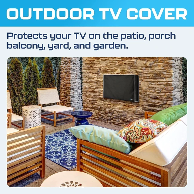 Alt view image 2 of 7 - Garnetics Outdoor TV Cover 24 Inch Waterproof, Weatherproof TV Enclosures with Smart Shield Screen Protectors, Ideal for Outdoor Use, Moving, and Storage - Black