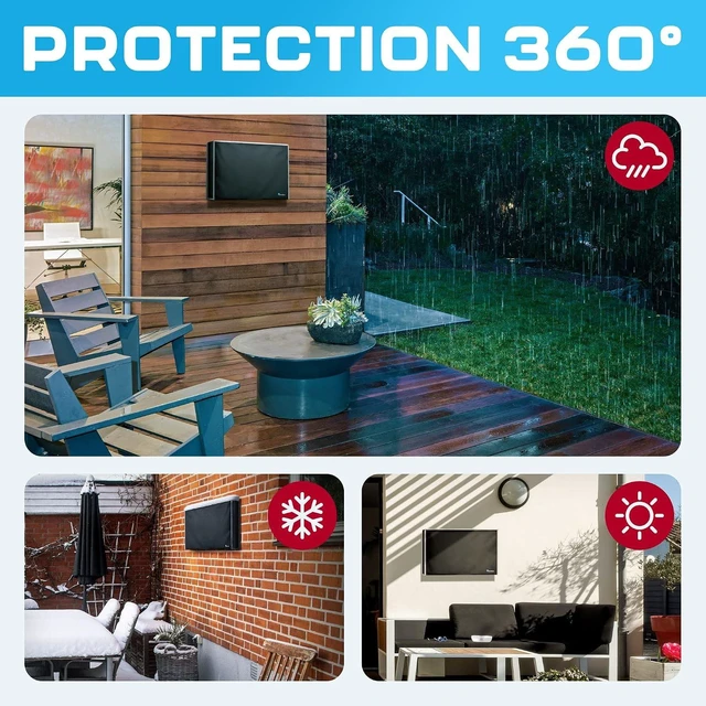 Alt view image 4 of 7 - Garnetics Outdoor TV Cover 24 Inch Waterproof, Weatherproof TV Enclosures with Smart Shield Screen Protectors, Ideal for Outdoor Use, Moving, and Storage - Black