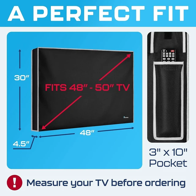 Alt view image 3 of 7 - Garnetics Outdoor TV Cover 50 Inch Weatherproof Waterproof TV Enclosures with Smart Shield Screen Protectors, Ideal for Outdoor Use, Moving, and Storage - US Flag