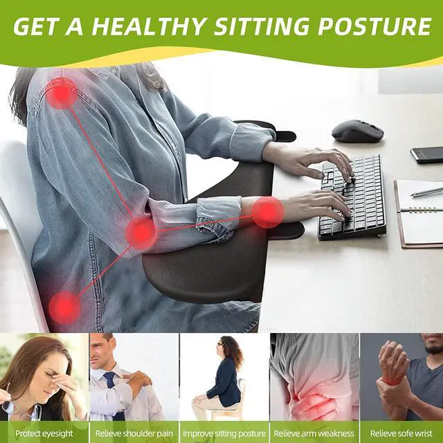 Alt view image 4 of 6 - Desk Extender Adjustable Arm Rest Support for arm Support for Computer Desk Ergonomic Arm Rest Extender Rotating Mouse Pad Holder for Table Office Desk