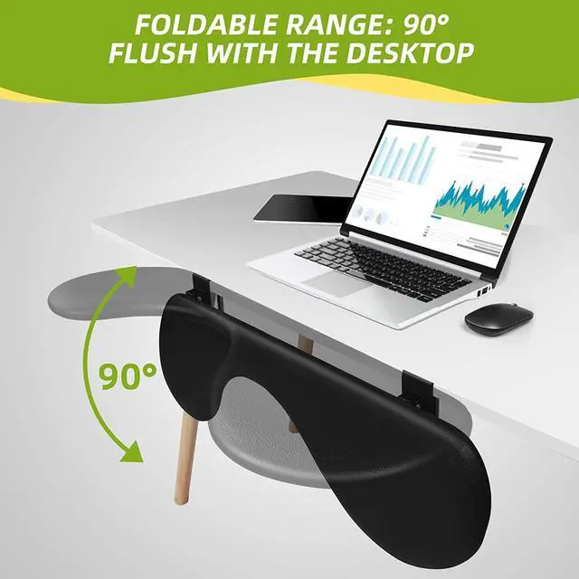 Alt view image 5 of 6 - Desk Extender Adjustable Arm Rest Support for arm Support for Computer Desk Ergonomic Arm Rest Extender Rotating Mouse Pad Holder for Table Office Desk