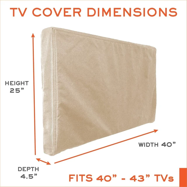 Alt view image 2 of 6 - Outdoor TV Cover 40, 42, 43 inch - with Zipper, Weatherproof, Waterproof 360 Degrees Protection, Soft Non Scratch Interior - Beige