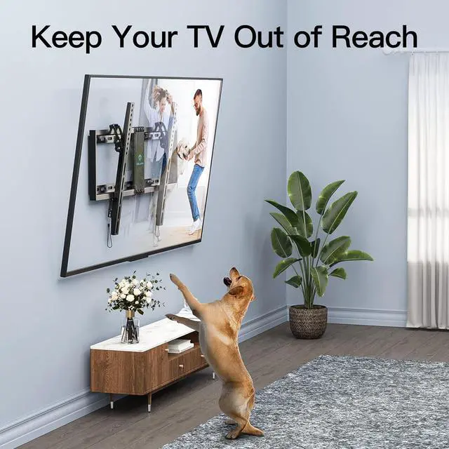 Alt view image 4 of 7 - PERLESMITH UL Listed TV Mount for Most 37-82 inch TV, Universal Tilt TV Wall Mount Fits 16- 24 Wood Stud with Loading 132 lbs & Max VESA 600x400mm, Low Profile Flat Wall Mount Bracket PSLTK1