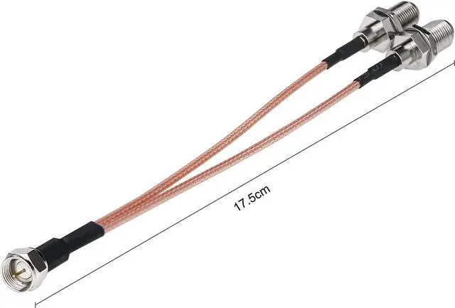 Alt view image 4 of 4 - F-Type RG6 Splitter Coax Cable 75Ohm TV Antenna 3 Way Splitter Combiner F Male to F Dual Female RG316 Coaxial Cable 6inch