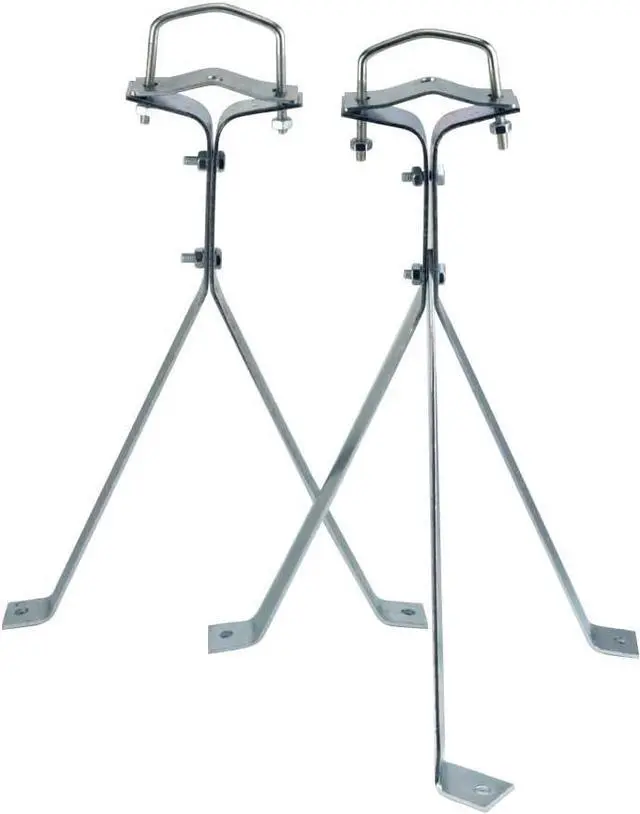 Alt view image 2 of 5 - Skywalker 12 Heavy-Duty Wall Mount Pair for TV Antenna Mast with (2) Brackets with Lag Bolts