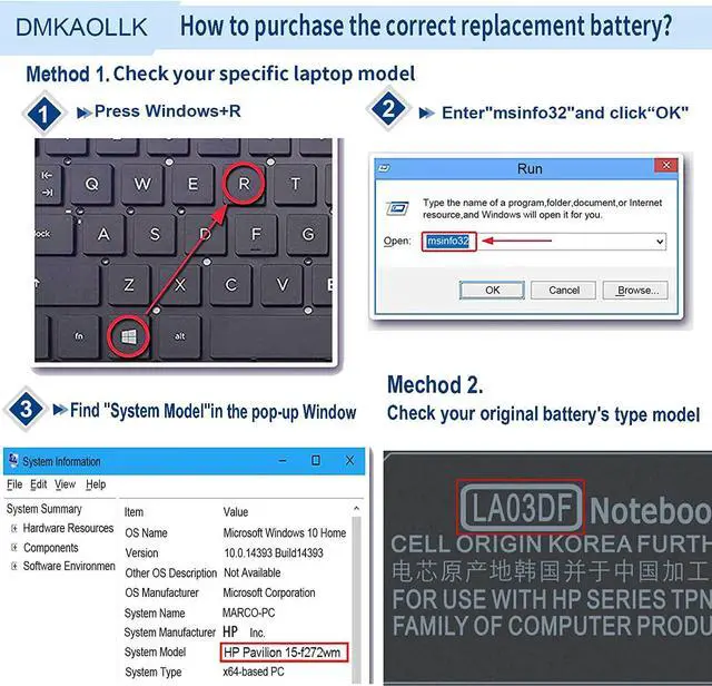 Alt view image 7 of 7 - DMKAOLLK la03 la03df 776622-001 Battery for HP 15-f272wm 15-f222wm 15-f233wm 15-f039wm 15-f010dx 15-f100dx 15-f014wm 15- f211wm 15-f209wm 15-f387wm 15-f305dx 15-f162dx 15-n207cl - 12 Month Warranty
