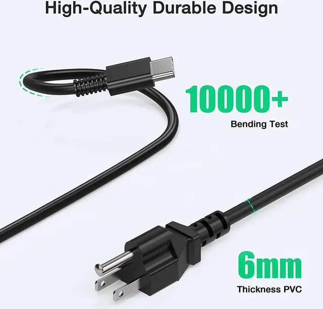 Alt view image 6 of 7 - USB C Laptop Charger 65W Chromebook Charger Compatible with HP      Google Chromebook Fast Charger Type C