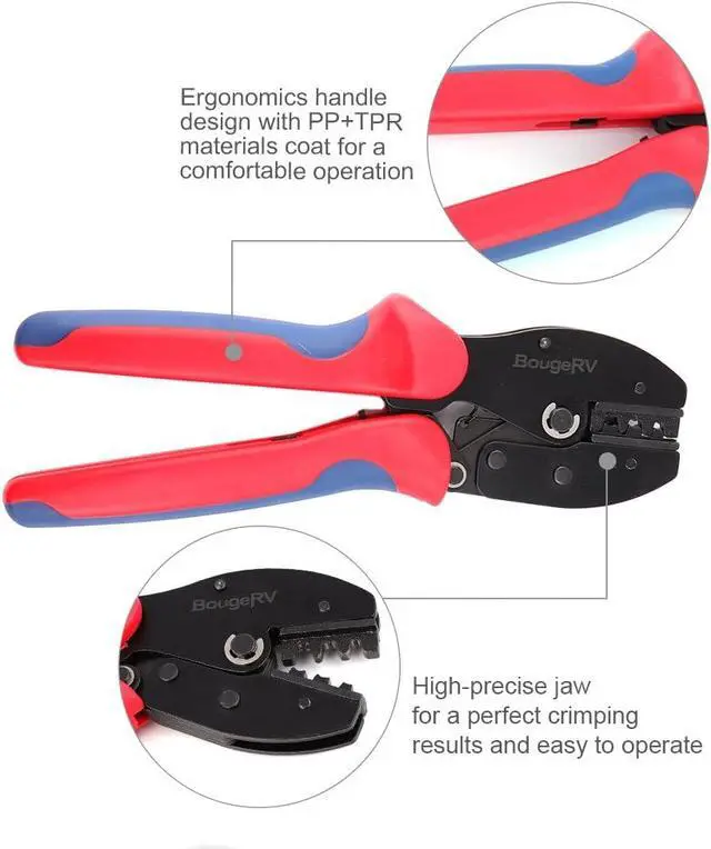 Alt view image 4 of 6 - BougeRV Solar Crimping Tool for 14-10AWG Solar Panel PV Cable,Solar Crimper