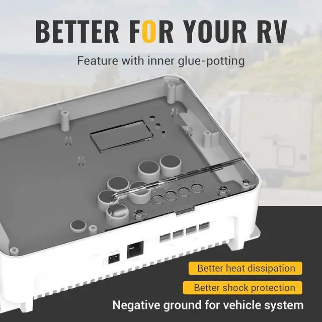Alt view image 4 of 7 - MPPT Solar Charge Controller 40A, with Remote APP Control, Backlit LCD Display, Temperature Sensor, 12V/24V/36V/48V Battery Regulator, for LiFePO4, SLD, AGM, FLD, Gel Battery, Negative Ground