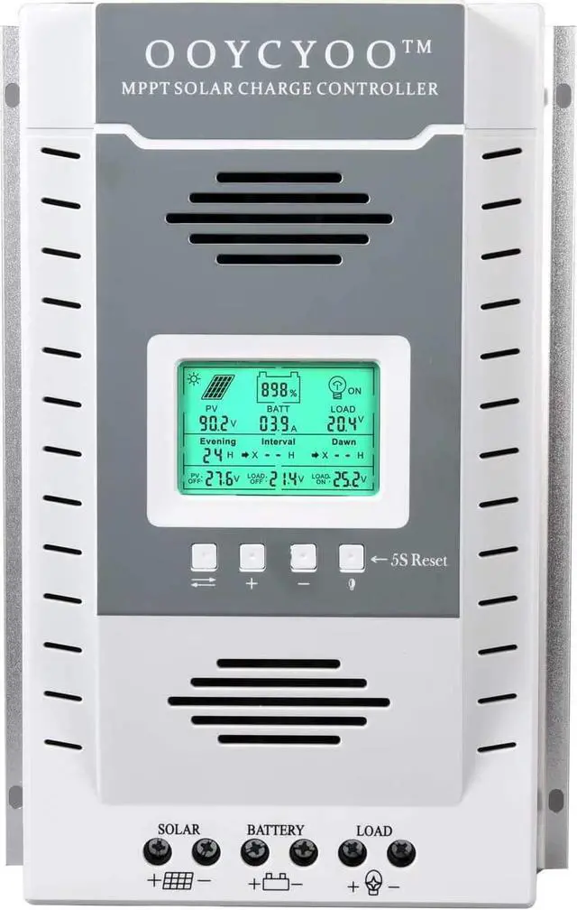 Main image of MPPT Charge Controller 100 amp 12V/24V Auto, 100A Solar Panel Charge Regulator with Blacklight LCD Display Max 100V for Lead-Acid Sealed Gel AGM Flooded Lithium Battery