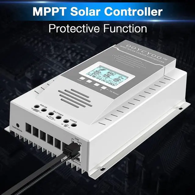 Alt view image 5 of 7 - MPPT Charge Controller 100 amp 12V/24V Auto, 100A Solar Panel Charge Regulator with Blacklight LCD Display Max 100V for Lead-Acid Sealed Gel AGM Flooded Lithium Battery