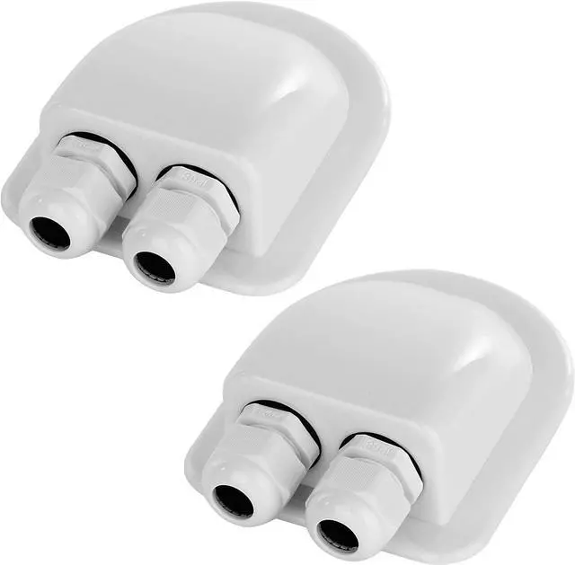 Main image of RESTMO 2 Pack IP68 Waterproof Solar Cable Entry Gland | Weather Resistant Dual Cable Entry Housing for Solar Panels of RV, Caravan, Marine, Boat, Cabin, White