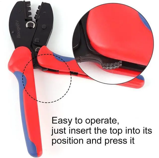 Alt view image 3 of 6 - BougeRV Solar Crimping Tool for 14-10AWG Solar Panel PV Cable,Solar Crimper