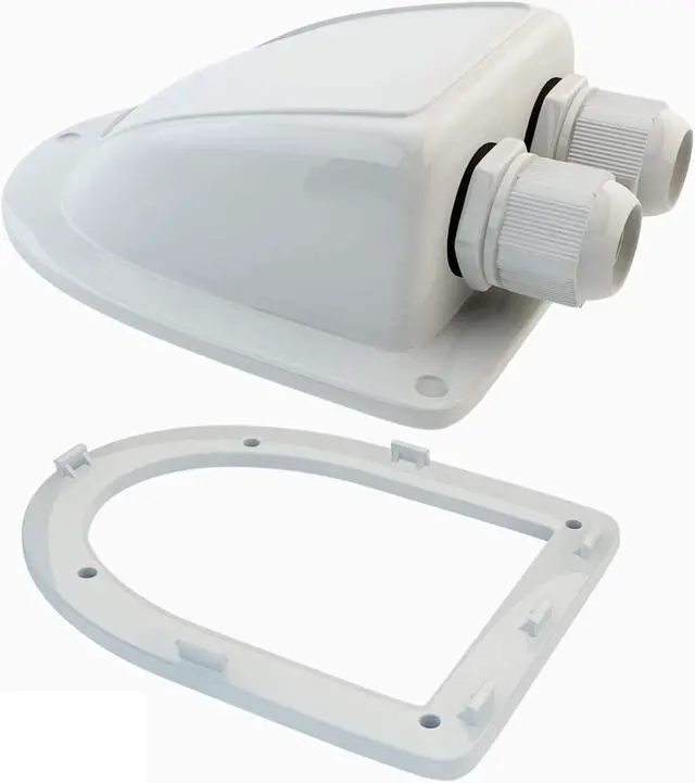Main image of Haoguo ABS Solar Double Cable Entry Gland for All Cable Types 2mm² to 6mm² for Solar Project on RV Camper Van Travel Trailer Boat Cabin-White