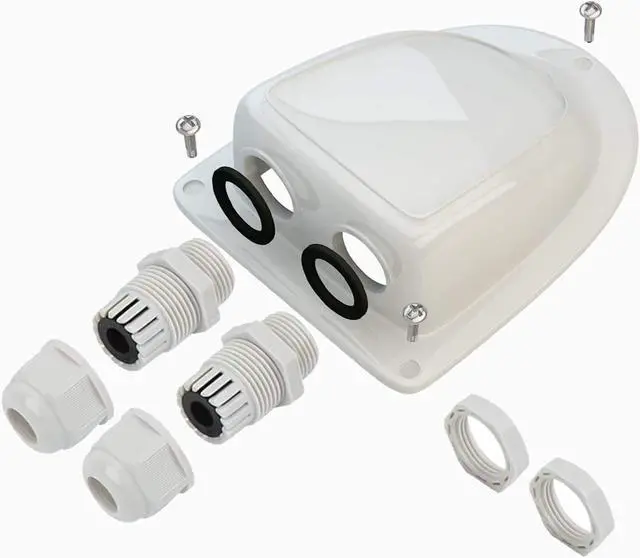 Alt view image 6 of 7 - Haoguo ABS Solar Double Cable Entry Gland for All Cable Types 2mm² to 6mm² for Solar Project on RV Camper Van Travel Trailer Boat Cabin-White