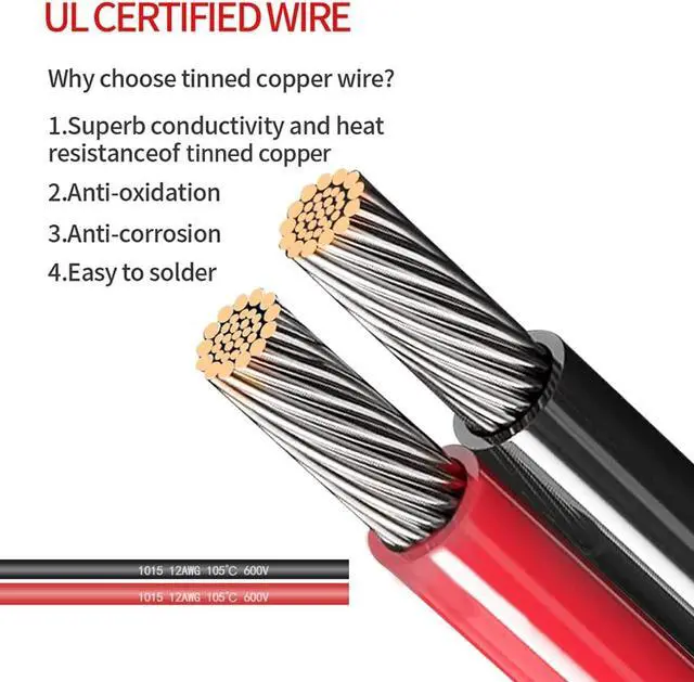 Alt view image 3 of 6 - ELFCULB SAE Power Socket Sidewall Port to O Ring 12AWG 5FT for RVs | SAE sidewall port to ring cable with tinned copper wire and four fuses for RV battery access and solar charging.