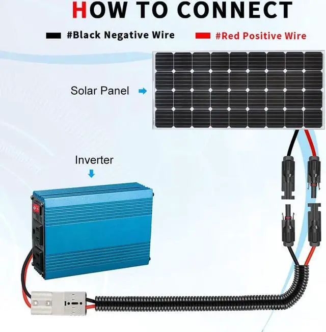 Alt view image 6 of 7 - Electop 10AWG Solar Panel Connector Cable, Compatible with Solar Connecter and 50A/600V Ads Port Adapter Solar Connector Cable for Solar Generator Inverter Battery Pack Charger Kit