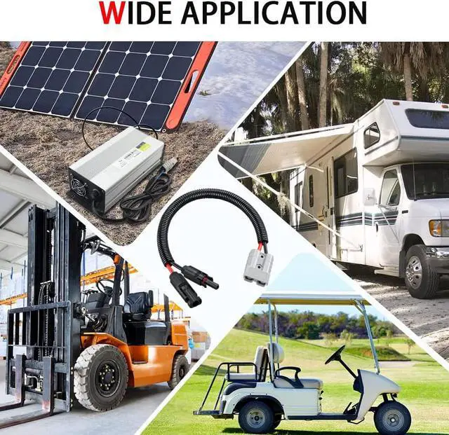 Alt view image 7 of 7 - Electop 10AWG Solar Panel Connector Cable, Compatible with Solar Connecter and 50A/600V Ads Port Adapter Solar Connector Cable for Solar Generator Inverter Battery Pack Charger Kit
