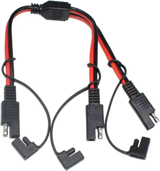 Alt view image 3 of 6 - 10AWG SAE DC Power Automotive Connector Cable Y Splitter 1 to 2 SAE Extension Cable, Fit for Suitable for Solar Battery Connection and Transfer -40cm