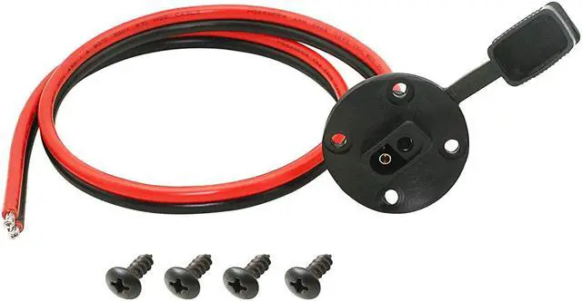 Main image of 55cm 10AWG SAE Socket Solar Weatherproof Sidewall Port DIY Cord, SAE Quick Disconnect Wire Harness Panel Mount Power Cable with Cap