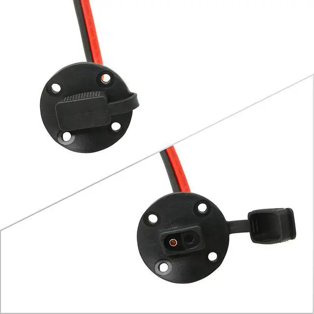 Alt view image 3 of 6 - 55cm 10AWG SAE Socket Solar Weatherproof Sidewall Port DIY Cord, SAE Quick Disconnect Wire Harness Panel Mount Power Cable with Cap