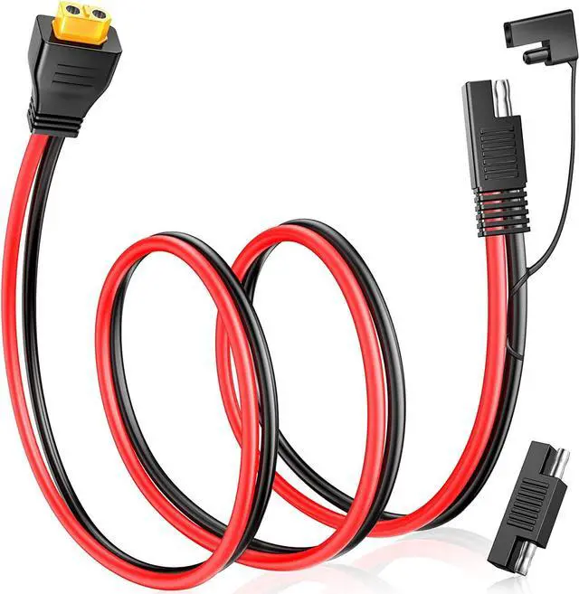 Main image of ELECTOP 10AWG SAE to XT60 Connector Extension Cable, SAE Plug XT60 Female Adapter Charger Solar Panel Cable Connector Kit for Solar Generator Portable Power Station with Polarity Reverse Adapter