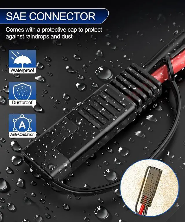 Alt view image 3 of 7 - ELECTOP 10AWG SAE to XT60 Connector Extension Cable, SAE Plug XT60 Female Adapter Charger Solar Panel Cable Connector Kit for Solar Generator Portable Power Station with Polarity Reverse Adapter