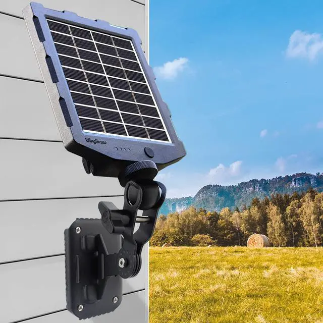 Alt view image 2 of 6 - Camera Solar Panel, WingHome Solar Battery Charger Kit 12V/1A 6V/1.5A with Build-in 2000mAH Rechargeable Lithium Battery IP66 Waterproof Hunting Accessory