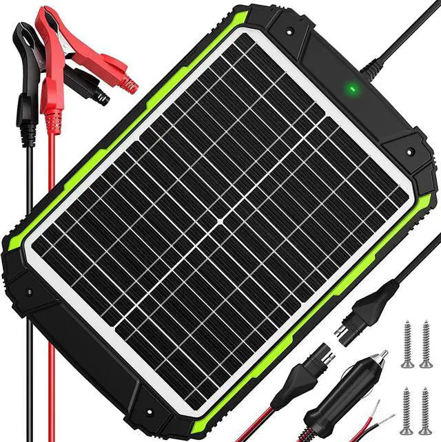 Main image of 20W 12V Solar Powered Battery Charger & Maintainer, Built-in Smart MPPT Charge Controller, Waterproof 20 Watt 12 Volt Solar Panel Trickle Charging Kits for Car Auto Boat RV Marine Trailer