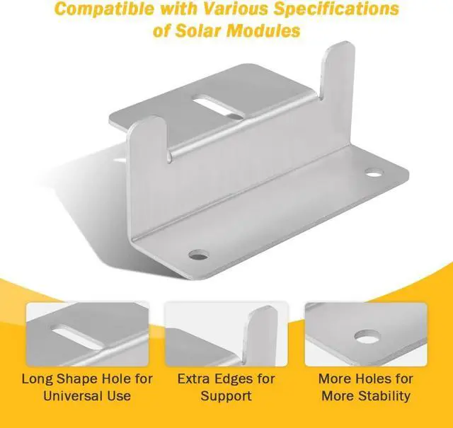 Alt view image 4 of 7 - BougeRV Mountng Z Bracket for 100W 150W 200W 300W 400W Solar Panel 8 Units