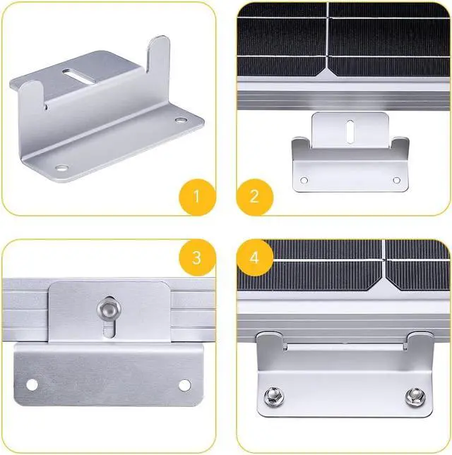 Alt view image 6 of 7 - BougeRV Mountng Z Bracket for 100W 150W 200W 300W 400W Solar Panel 8 Units