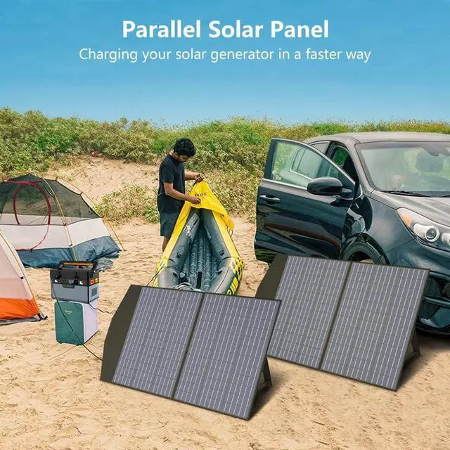 Alt view image 7 of 7 - SP027 Foldable Solar Panel 100W, IP66 Portable Solar Panel kit with 18V Output, 22% Efficiency Module for Outdoor Camping, Portable Power Station, Laptops, Motorhome, RV