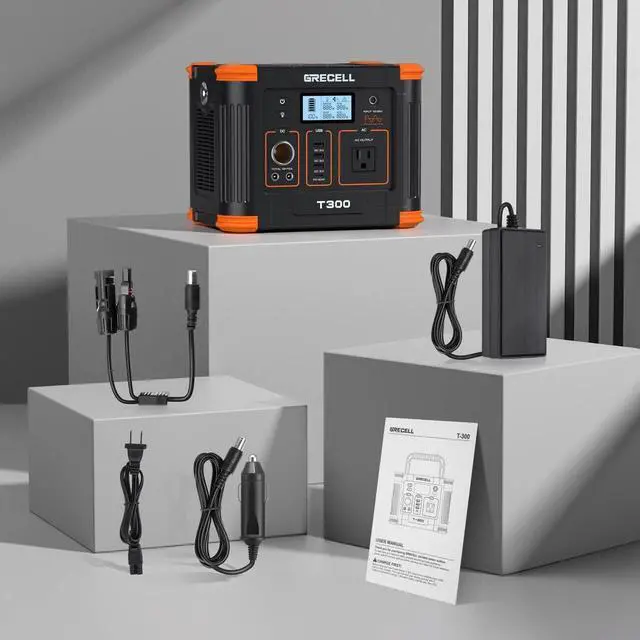 Alt view image 7 of 7 - GRECELL Portable Power Station 330W Solar Generator Fast Charging Emergency Power Backup Battery UPS for Home Outage RV/Van Road Trip Camping