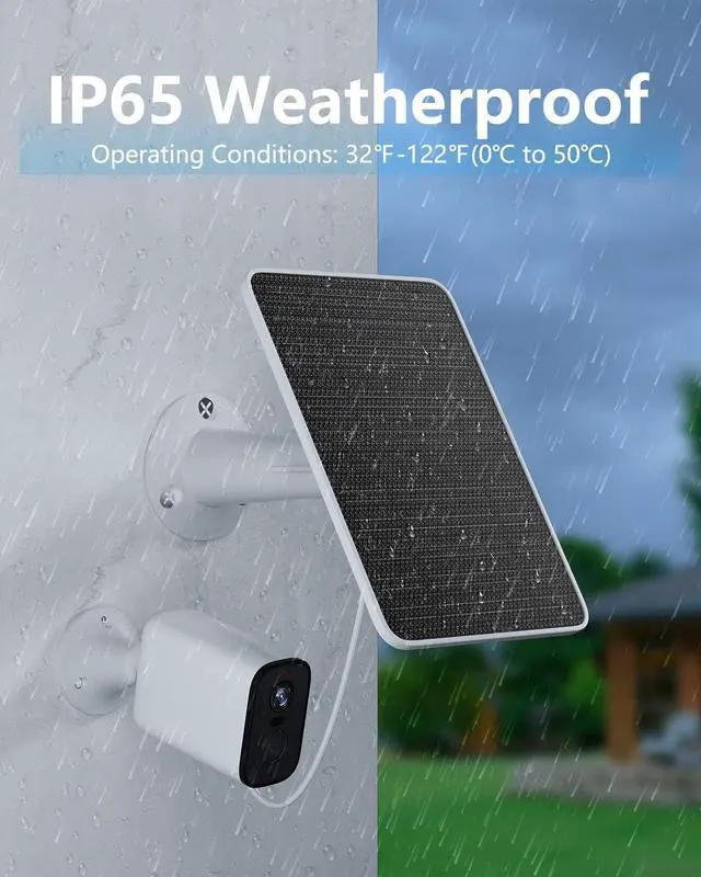Alt view image 4 of 7 - Solar Panel for Security Camera, 5W Solar Panel Charger Compatible with Eufycam 3/3C/2/2 Pro/2C/2C Pro/E/E20/E40/L20/L40/Solo/SoloCam Spotlight, Micro USB&USB-C Port IP65 Waterproof 10ft Cable, 2 Pack