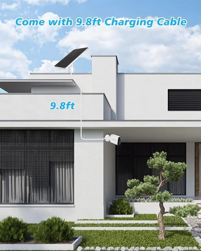 Alt view image 5 of 7 - Solar Panel Charger Compatible with Arlo Pro 5S/Pro 4/Pro 3/Pro 3 Floodlight/Ultra/Ultra 2 Camera, 6V 4.5W Solar Panels Charging IP65 Weatherproof w/ 9.8ft Charging Cable Adjustable Wall Mount, 2 Pack