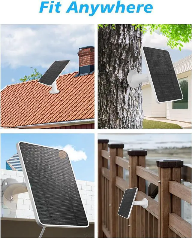Alt view image 7 of 7 - Solar Panel Charger Compatible with Arlo Pro 5S/Pro 4/Pro 3/Pro 3 Floodlight/Ultra/Ultra 2 Camera, 6V 4.5W Solar Panels Charging IP65 Weatherproof w/ 9.8ft Charging Cable Adjustable Wall Mount, 2 Pack