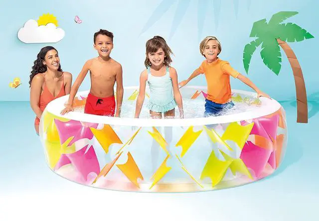 Alt view image 2 of 4 - INTEX 56494EP Swim Center Inflatable Pinwheel Swimming Pool, 90" x 22", for Ages 6+