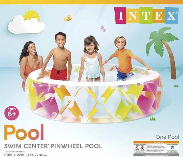Alt view image 4 of 4 - INTEX 56494EP Swim Center Inflatable Pinwheel Swimming Pool, 90" x 22", for Ages 6+