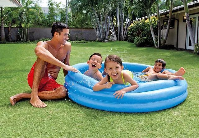 Alt view image 2 of 4 - INTEX 58426EP Crystal Blue Inflatable Kiddie Pool, 58in x 13in, for Ages 2+