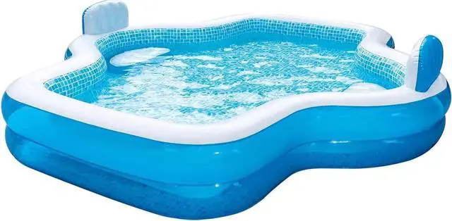 Main image of Members Mark Elegant Family Pool 10 Feet Long 2 Inflatable Seats with Backrests. New Version
