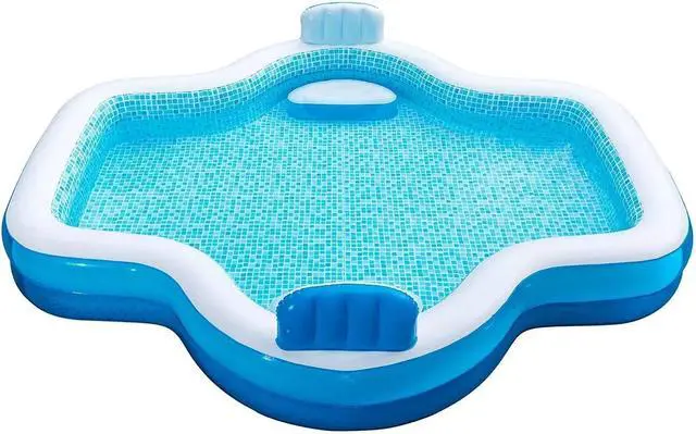 Alt view image 2 of 5 - Members Mark Elegant Family Pool 10 Feet Long 2 Inflatable Seats with Backrests. New Version