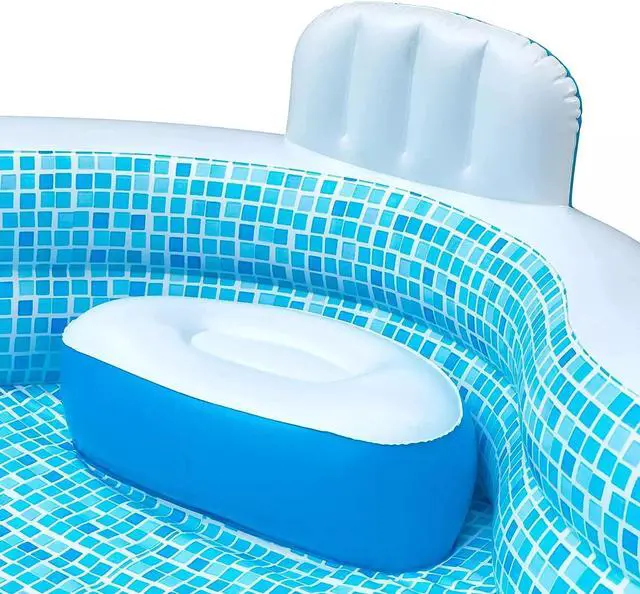 Alt view image 3 of 5 - Members Mark Elegant Family Pool 10 Feet Long 2 Inflatable Seats with Backrests. New Version