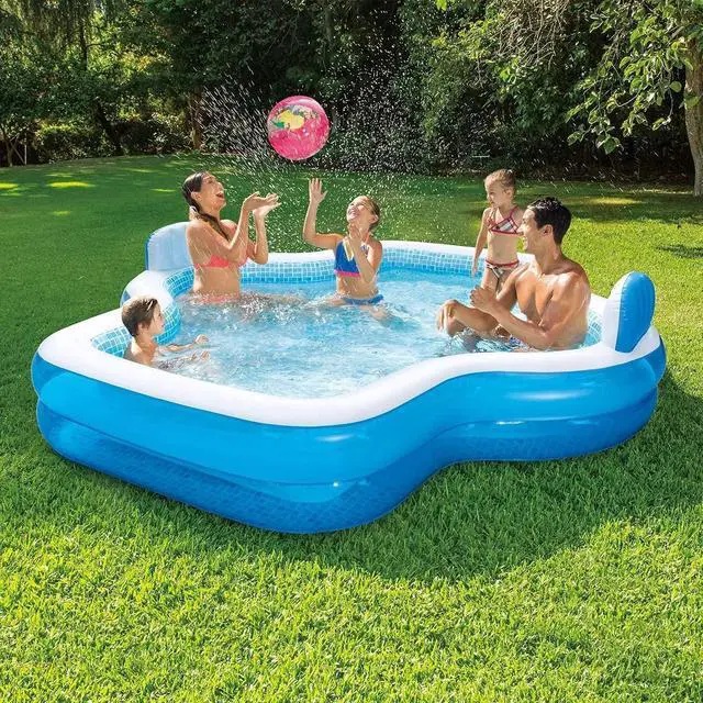 Alt view image 5 of 5 - Members Mark Elegant Family Pool 10 Feet Long 2 Inflatable Seats with Backrests. New Version