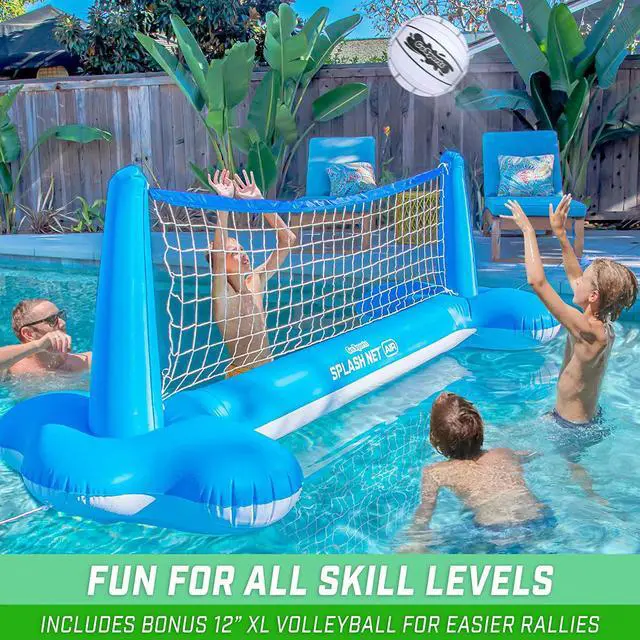 Alt view image 3 of 6 - GoSports Splash Net Air, Inflatable Pool Volleyball Game - Includes Floating Net, Water Volleyballs and Ball Pump
