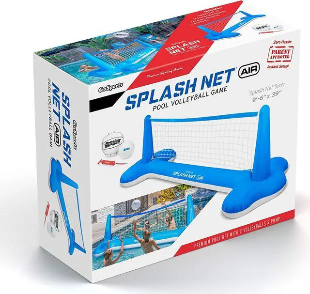 Alt view image 6 of 6 - GoSports Splash Net Air, Inflatable Pool Volleyball Game - Includes Floating Net, Water Volleyballs and Ball Pump